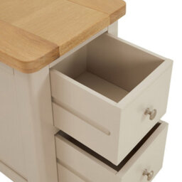 The Furniture Market Marbury Putty Grey Painted Slim 2 Drawer Bedside Table Narrow Nightstand For Small Spaces Solid Wood Brushed Nickel Handles - thumbnail 6