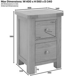 The Furniture Market Marbury Putty Grey Painted Slim 2 Drawer Bedside Table Narrow Nightstand For Small Spaces Solid Wood Brushed Nickel Handles - thumbnail 9