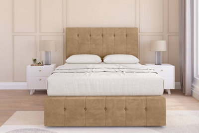 "Sloomy Cambridge Latte Dumfries Divan Bed Set 2 Drawers Foot-End - 26"" Strutted & 12"" Footboard 6' Super King" - image 1