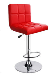Set Of 3 Red Modena Faux Leather Swivel Bar Stools With Chrome Base For Kitchen Island Breakfast Bar - thumbnail 3