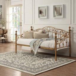 SlumberWorx Essendon Vintage Living Room Bedroom Antique Brass Metal Day Bed