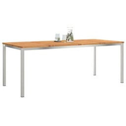 Berkfield Outdoor Dining Table Brown 200 X 90 X 75 Cm Solid Acacia Wood - thumbnail 3