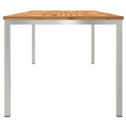 Berkfield Outdoor Dining Table Brown 200 X 90 X 75 Cm Solid Acacia Wood - thumbnail 6
