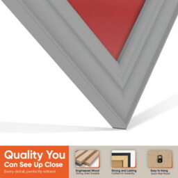 "AK Frames 25X17"" Light Grey Classic Vinyl Record Frame With Crimson Mount For 12 Inch Lp Cover & Disc - Overlapped Design" - thumbnail 3