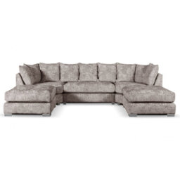 Furnishings For Less UK Bishop U-Shape Fabric 5 Seater Sofa Alaska Fabric Truffle Scatter Back - thumbnail 1