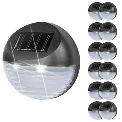 Geezy Solar Powered Fence Lights Wall Mounted Patio Garden Outdoor Led Pack Of 12 - image 1