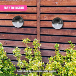 Geezy Solar Powered Fence Lights Wall Mounted Patio Garden Outdoor Led Pack Of 12 - thumbnail 7