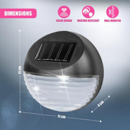 Geezy Solar Powered Fence Lights Wall Mounted Patio Garden Outdoor Led Pack Of 12 - thumbnail 3