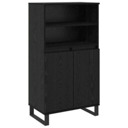 Berkfield Highboard Black 60 X 36 X 110 Cm Engineered Wood - thumbnail 2