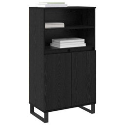 Berkfield Highboard Black 60 X 36 X 110 Cm Engineered Wood - thumbnail 3