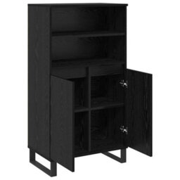 Berkfield Highboard Black 60 X 36 X 110 Cm Engineered Wood - thumbnail 5