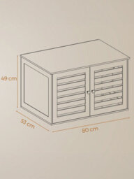 Ledrem Cat Litter Box Cabinet Furniture With Removable Divider, Cat House End Table, White - thumbnail 6