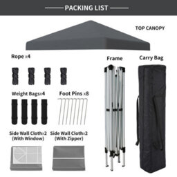 Sundaze Garden Pop Up Gazebo Party Tent Camping Marquee Canopy With 4 Sidewalls Carrying Bag Anthracite 2.5X2.5M - thumbnail 6