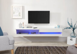 Gfw Galicia 150Cm Wall Tv Unit With Led White - thumbnail 4