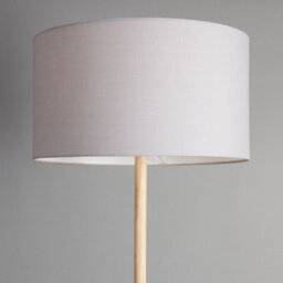 Valuelights Heather Modern Scandi Floor Lamp In Light Wooden Finish With Cool Grey Drum Shade - thumbnail 3
