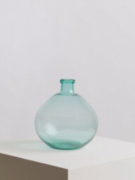 Orsina Blue Recycled Glass Vase, Minimalist Small Flower Vase, Decorative Glass Vase, Flower Vase For Home - thumbnail 5