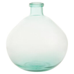 Orsina Blue Recycled Glass Vase, Minimalist Small Flower Vase, Decorative Glass Vase, Flower Vase For Home