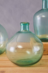 Orsina Blue Recycled Glass Vase, Minimalist Small Flower Vase, Decorative Glass Vase, Flower Vase For Home - thumbnail 4