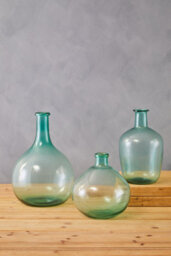 Orsina Blue Recycled Glass Vase, Minimalist Small Flower Vase, Decorative Glass Vase, Flower Vase For Home - thumbnail 3