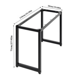 Thehotsale 110X50X71Cm Open Cuboid Black Iron Table Frame, Black - thumbnail 5