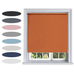 Lister Cartwright Blackout Plain Roller Blinds Windows Blind Child Safety Included (Tomato Cream, 200 Cm Width X 160 Cm Drop)