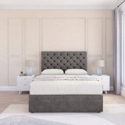"Sloomy 4Ft Mayfair Divan Bed Base Slate Naples ,2 Drawers & 26"" Struts Headboard - Small Double" - thumbnail 2