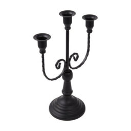 Living And Home 2 Pack Black 3 Arm Vintage Candelabra Iron Candle Holders For Taper Candles Wedding Table Centerpiece - thumbnail 6