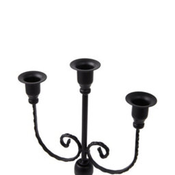 Living And Home 2 Pack Black 3 Arm Vintage Candelabra Iron Candle Holders For Taper Candles Wedding Table Centerpiece - thumbnail 7