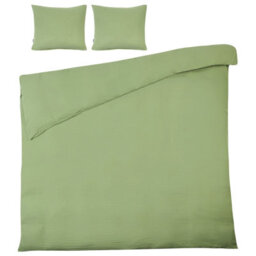 Beliani Duvet Cover Set Sumner 200 X 200 Cm Cotton Muslin Green - thumbnail 4