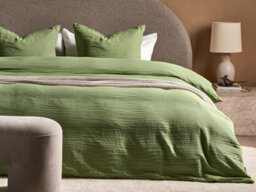 Beliani Duvet Cover Set Sumner 200 X 200 Cm Cotton Muslin Green - thumbnail 2