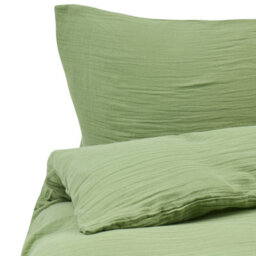 Beliani Duvet Cover Set Sumner 200 X 200 Cm Cotton Muslin Green - thumbnail 7