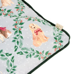 Evans Lichfield Christmas Dog Friends Printed Velvet Polyester Filled Cushion - thumbnail 5