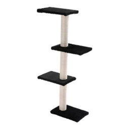 Thehotsale 4 Tier Cat Tower Floor To Ceiling Cat Tree Climbing Tree Tall Kitty Climbing Activity Center Black - thumbnail 3