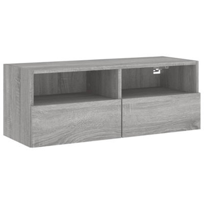 Berkfield Durable Tv Wall Cabinet Grey Sonoma 80X30X30 Cm Engineered Wood - image 1