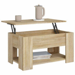 Berkfield Modern Coffee Table Sonoma Oak 79X49X41 Cm Engineered Wood - thumbnail 4