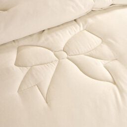 Ohs Bow Quilted 7.5 Tog Coverless Duvet With Pillowcase Winter Warm Bedding Set, Ivory - Double - thumbnail 3