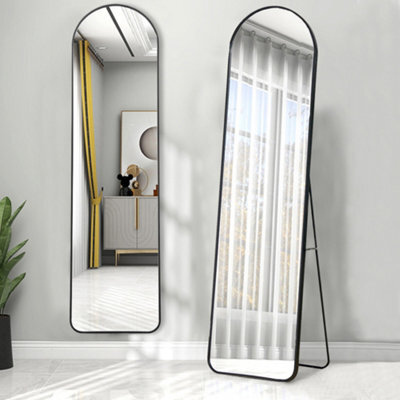Living And Home Arch Full Length Mirror Wall Mounted Or Freestanding Floor Mirror Framed Mirror,black 40 X 150 Cm - image 1
