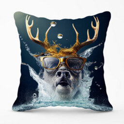 Warren Reed Designer Stag Splashart Cushions 60Cm X 60Cm - thumbnail 1