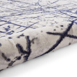Blue Silver Abstract Marble Metallic Rug, 11mm Thick Stain-Resistant Rug, Modern Rug For Dining Room-160Cm X 230Cm - thumbnail 5