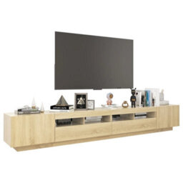 Vidaxl Tv Cabinet With Led Lights Sonoma Oak 260X35X40 Cm - thumbnail 6