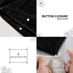 Aspire Homeware Plain Duvet Cover Set Soft Microfibre, Black, Single (L)200Cm X (W)135Cm - thumbnail 4