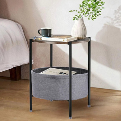 Small Space Balcony Tea Table Round Sofa Side Coffee Table & Storage Living Room - image 1