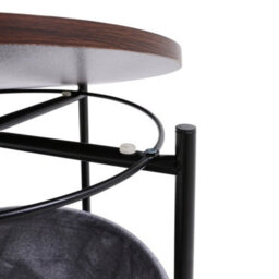 Small Space Balcony Tea Table Round Sofa Side Coffee Table & Storage Living Room - thumbnail 5