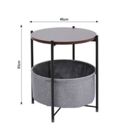 Small Space Balcony Tea Table Round Sofa Side Coffee Table & Storage Living Room - thumbnail 2