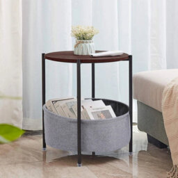 Small Space Balcony Tea Table Round Sofa Side Coffee Table & Storage Living Room - thumbnail 3