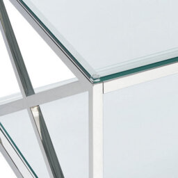 Beliani Coffee Table Audet Tempered Glass Silver - thumbnail 5
