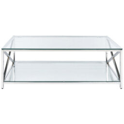 Beliani Coffee Table Audet Tempered Glass Silver - thumbnail 4