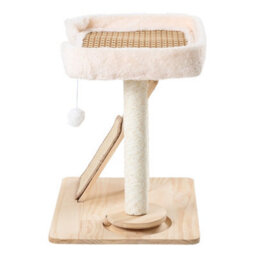 Living And Home Natural Wood Colour Cat Tree With Scratching Posts And Toy, 53Cm H - thumbnail 5