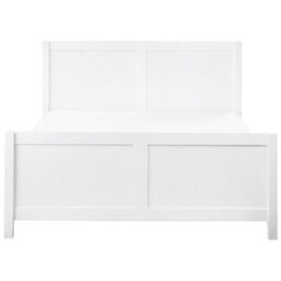 Beliani Bed Wood Champagnat 140 X 200 Cm (Eu Double) White - thumbnail 4