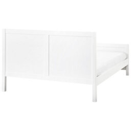 Beliani Bed Wood Champagnat 140 X 200 Cm (Eu Double) White - thumbnail 5